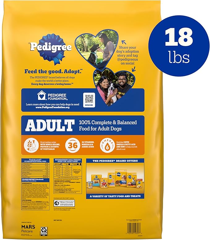 Pedigree Complete Nutrition Adult Dry Dog Food, Roasted Chicken & Vegetable Flavor,18 lb. Bag