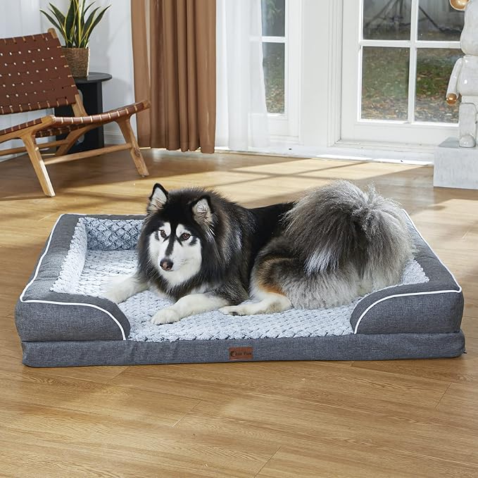 Memory Foam XXL Dog Bed with Bolsters