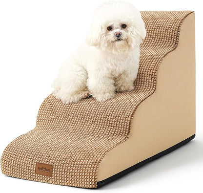 Dog Stairs for Medium Bed 20" H 15.7x28.3x19.7in, Light 4 Tiers
