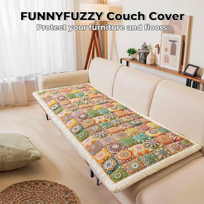 Pet Couch Covers for Sofa, Sofa Cover for Dogs Washable Dog Couch Cover Protector Floral Handmade Pure Cotton Furniture Covers for Large Dog (Bohemia, 27.6"×70.9")