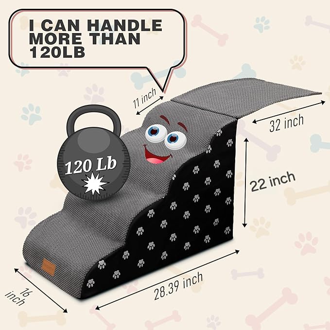 Trinity 4-Steps pet Stairs Ladder for Dogs to