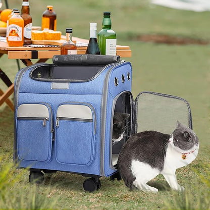 Wheeled Pet Carrier Backpack Breathable Pet Carrier