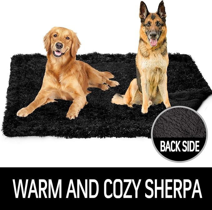 LOCHAS Luxury Fluffy Dog Blanket 40''x60'' Black