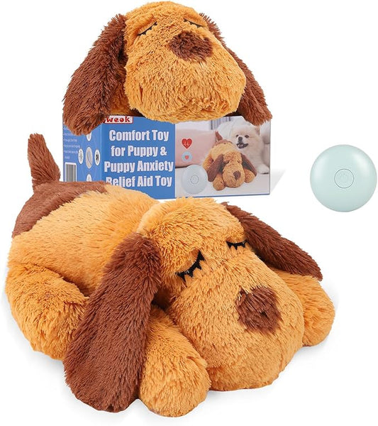 Heartbeat Puppy Toy - Comfort Cuddler Pillow, Dog Anxiety Relief Calming Aid,Heartbeat Stuffed Toy for Dogs,Puppy Heartbeat Toy Sleep Aid,Dog Heartbeat Toy for Pet