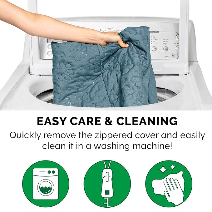 Furhaven Cooling Gel Dog Bed for Medium/Small Dogs w/ Removable Bolsters & Washable Cover 35 lbs