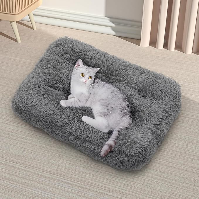 MoNiBloom 28.5"x21"x4" Dog Beds for Small Size Dogs Machine-Washable Long Plush Pet Beds Warming Cozy Soft Bed for Dogs and Cat