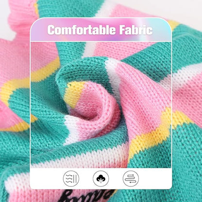 BEAUTYZOO Small Dog Sweater- Striped Pet Sweaters for Spring Summer Dog Clothes, Turtleneck Pullover Knitwear for Small Medium Large Dogs, Warm Coat Easter Outfit for Chihuahua Puppy Cat Boys Girls