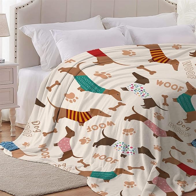 Dachshund Dogs Blanket Gifts for Pet Dog Lovers Girls Boys 120x90 in