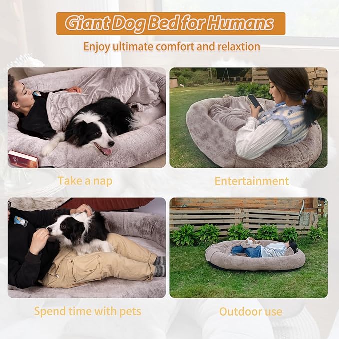 NESTROAD Human Dog Bed 71"x45"x14" Human