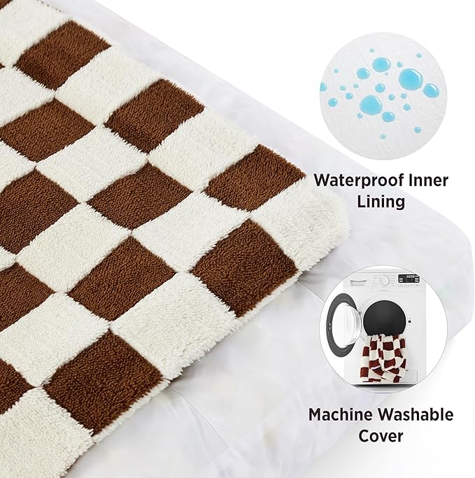 Lesure Large Dog Beds-Thick Shredded Chopped Foam Pet Bed Bottom(36'x27', Brown)