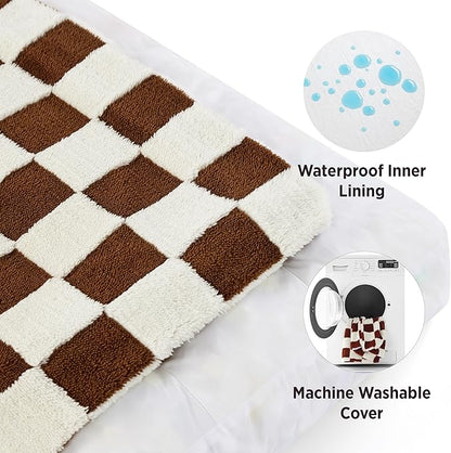 Lesure Large Dog Beds-Thick Shredded Chopped Foam Pet Bed Bottom(36'x27', Brown)