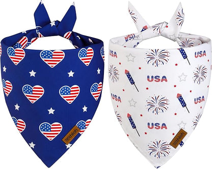4th of July Dog Bandanas 2 Pack