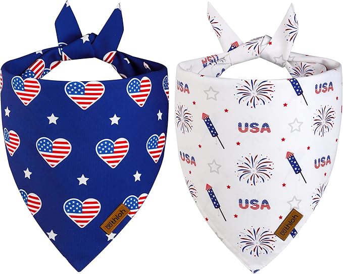 4th of July Dog Bandanas 2 Pack