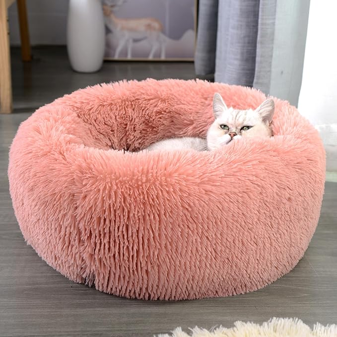 Calming Dog Bed for Cats and Small Dogs 19.7')
