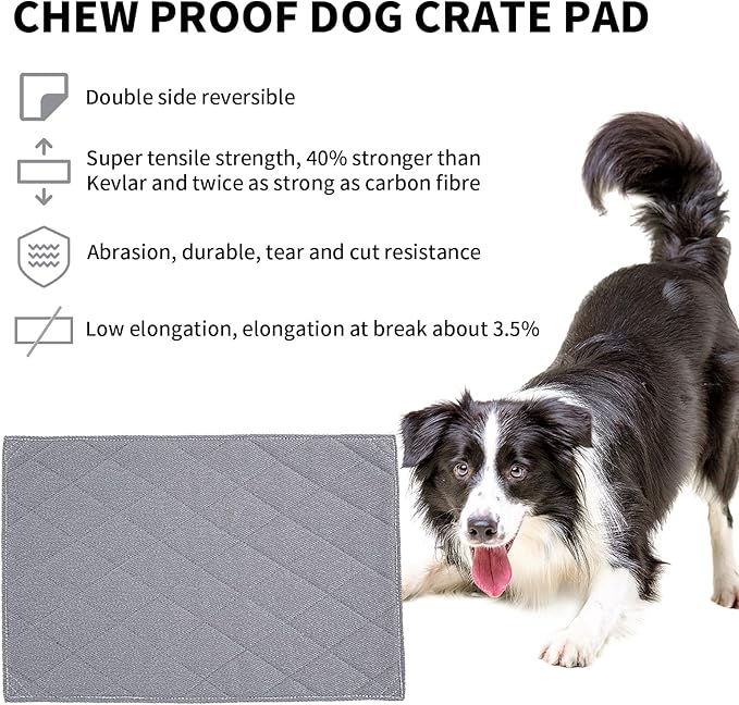 HOMBYS Chew Proof Dog Crate Pad Mat (Large(41" L 28" W),