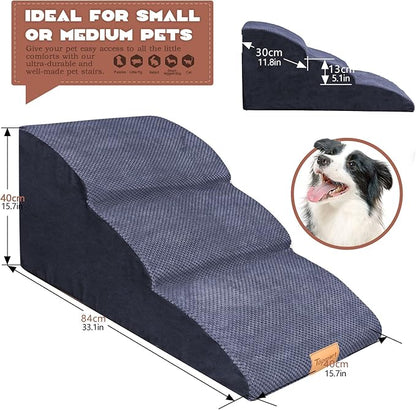 Topmart High Density Extended Foam Dog Ramp&Steps 3 Tiers 15.7" High,Non-Slip