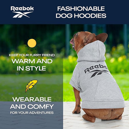 Reebok Dog Hoodie – Fleece Dog Sweater with Leash Hole