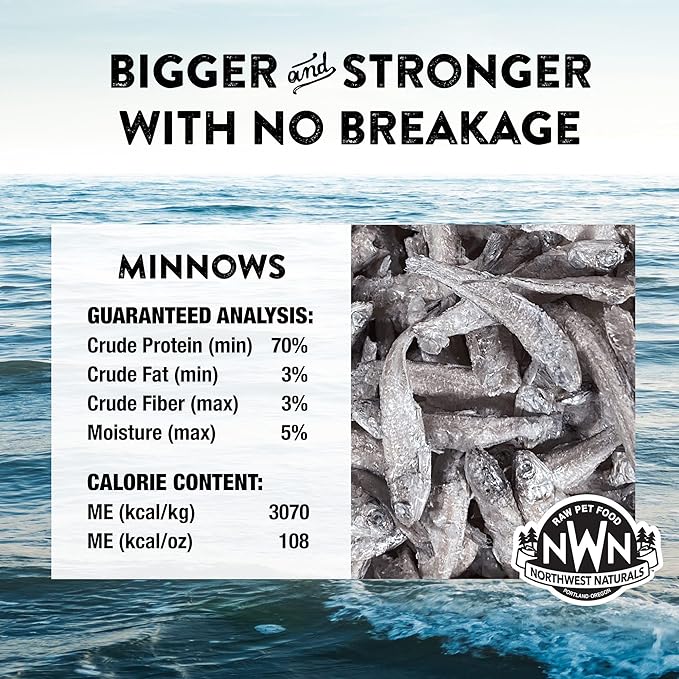 Northwest Naturals Raw Rewards Freeze-Dried Minnow Treats for Dogs and Cats - Bite-Sized Pieces - Healthy, 1 Ingredient, Human Grade Pet Food, All Natural - 1 Oz (Pack of 3) (Packaging May Vary)