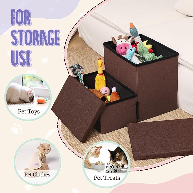 downluxe Dog Stairs for Small Dogs (2-Step Pet