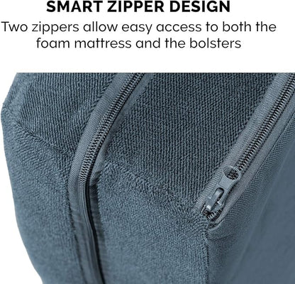 Furhaven Memory Foam Dog Bed for Large Dogs w/ Removable Bolsters & Washable Cover 95 lbs