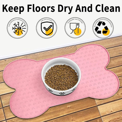 Dog Food Mat Anti-Slip Silicone Dog Bowl Mat