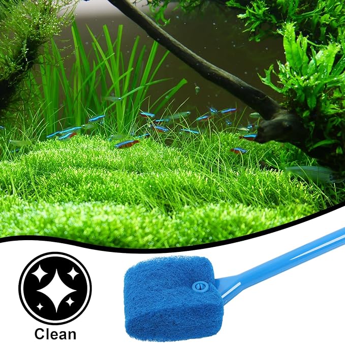 Ntrjtrss Fish Tank Cleaner, Double Sided Sponge Aquarium Cleaner Water Tank Cleaner - Fish Tank Algae Cleaner Fish Tank Glass Cleaner Tank Cleaning Fish