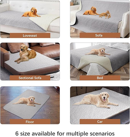 Waterproof Dog Blanket, Washable Anti-Slip Pet Couch Covers for Sofa,Pet Hair Resistant Blankets Bed Chair Furniture Couch Protector for Dogs-68x82,Lightgrey