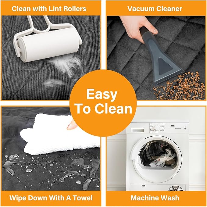 Simple Deluxe Dog Car Seat Cover with Mesh Window and 3 Storage Pocket