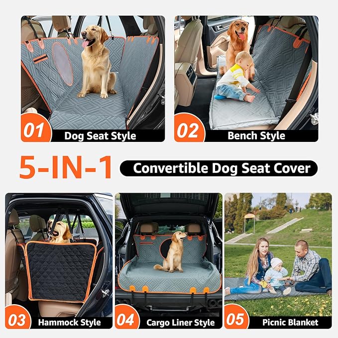 LOOBANI Dog Car Seat Cover 54" W 58" L