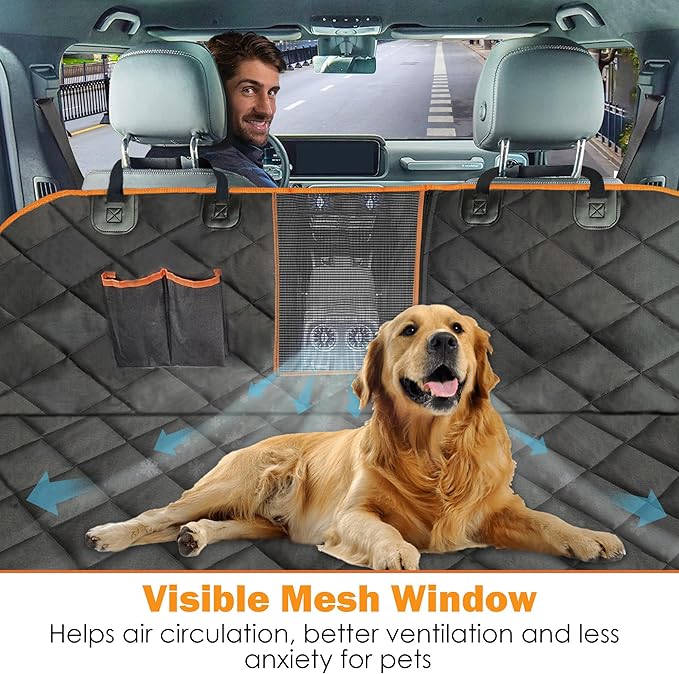 Dog Car Seat Cover for Pets 100% Waterproof, 600D Heavy 1)