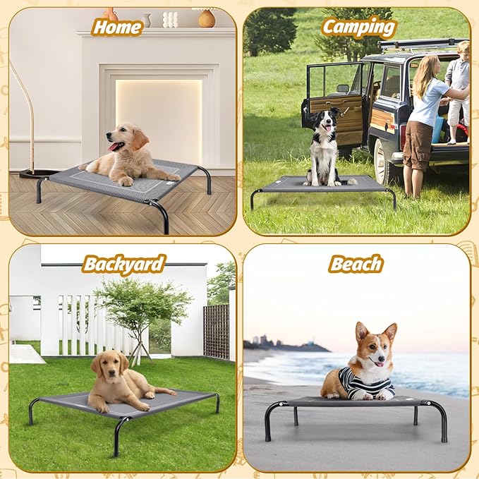 Nobleza Raised Dog Cot Beds for Small Medium Dogs Cats 150 LBs, 34.3"X 25.6"