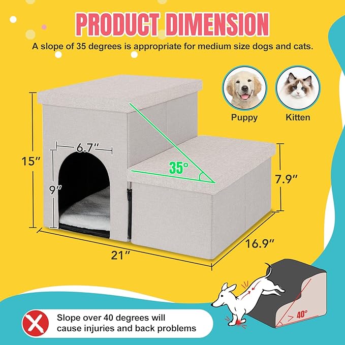 Dog Stairs for High Beds 22 inches(2