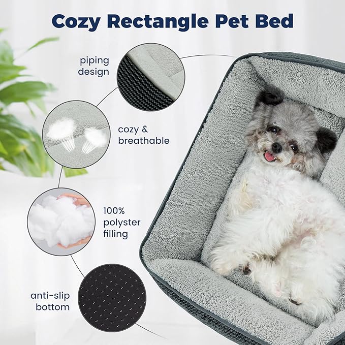 Miguel Dog Bed with Removable Cushion/Pillow for Medium Small Dogs 30 Inch