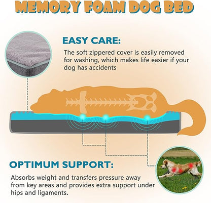 Memory Foam Dog Bed Mat 35’’x 22’’,