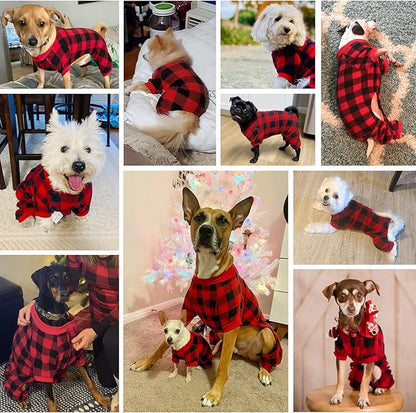 SCENEREAL Dog Pajamas for Small to Large Dogs Soft Pet Sweater Clothes Warm Puppy Onesie Outfits for Doggie Winter Christmas