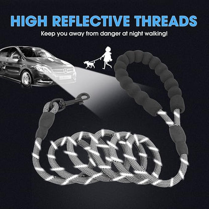 BAAPET 2/4/5/6 FT Dog Leash with Comfortable Padded Handle and Highly Reflective Threads for Small Medium and Large Dogs (5FT-1/3''