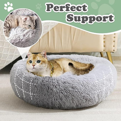 JOLLYVOGUE Calming Donut Dog Bed (27")