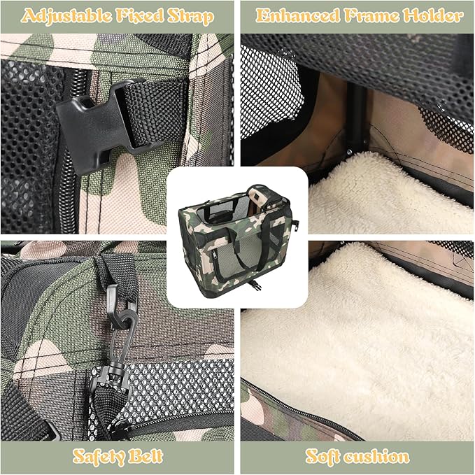 Pet Carrier Airline Approved Pet Carrier 23.7x16.6x17.3 Inches Dog Carriers for Small Dogs Cat Carriers for Medium for Small Cats and Dogs with Locking Safety Zippers and Anti-Scratch Mesh（Camouflage）