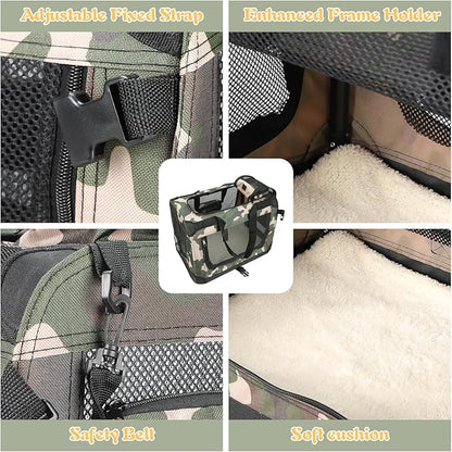 Pet Carrier Airline Approved Pet Carrier 19.7x13.4x14.2 Inches Dog Carriers for Small Dogs Cat Carriers for Medium for Small Cats and Dogs with Locking Safety Zippers and Anti-Scratch Mesh（Camouflage）