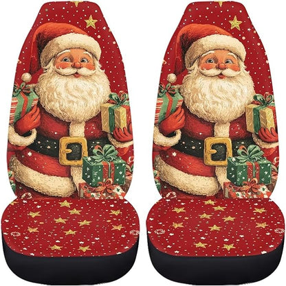 Christmas Santa Claus Seat Covers for Cars Front Seat
