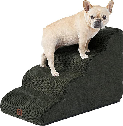 EHEYCIGA Curved Dog Stairs for High Beds 19.7" H 4-Step Dog