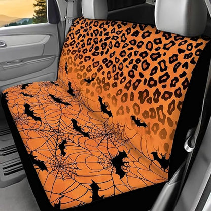 AFPANQZ Halloween Leopard Bat Car Back Seat Covers Protector Rear Car Seat Cushion Dust and Scratch Proof Universal Fits Car