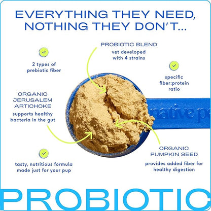 Native Pet Probiotic for Dogs - Vet Created Powder Digestive Issues Dog Probiotics + Prebiotic Bone Broth 232 Gram 6 Billion CFU - Dog Supplies - Powder Prebiotics and Probiotics Dogs Love! (16.4 oz)