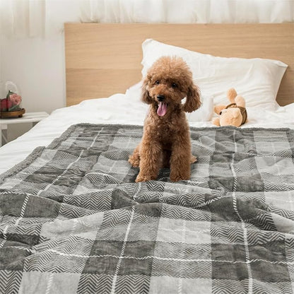 PetAmi WATERPROOF Dog Blanket for Bed 80x60 Plaid