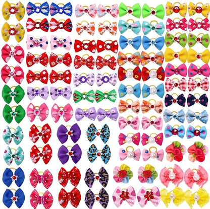60pcs Dog Hair Bows 30 Beautiful