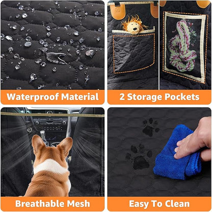 LOOBANI Hard Bottom Car Seat Cover for Dogs: Back Seat Extender for Dogs