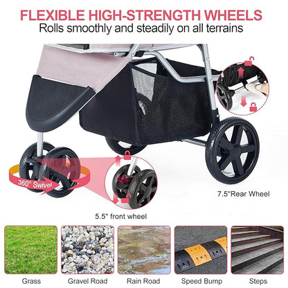 Pet Stroller 3 Wheel,
