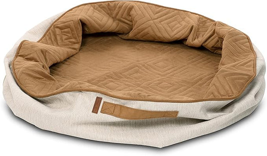 Luna Linen Cream XL Round Cloud Dog Bed Cover