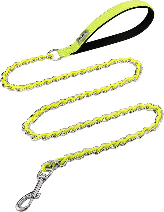 Chain Dog Leash Chew Proof Metal Leash for Medium Large Dogs 5.2FT Strong 3.0