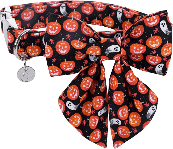DOGWONG Fall Dog Collar with Bowtie